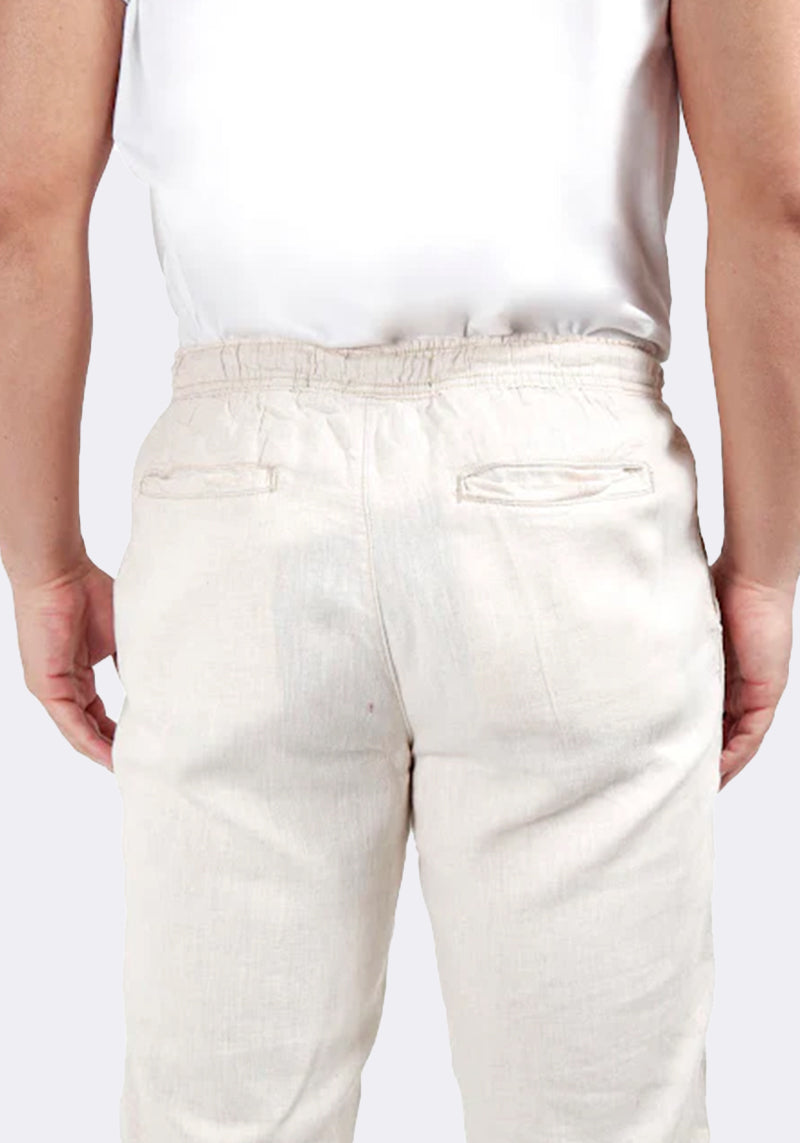 Calça jogger linho palha