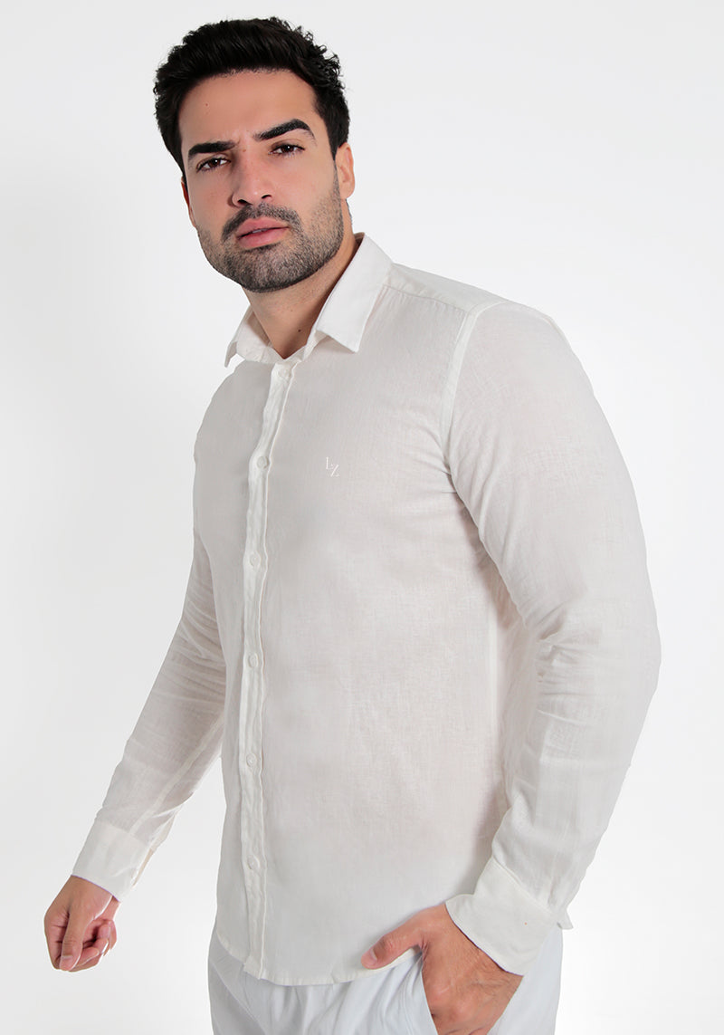 Camisa linho slim fit