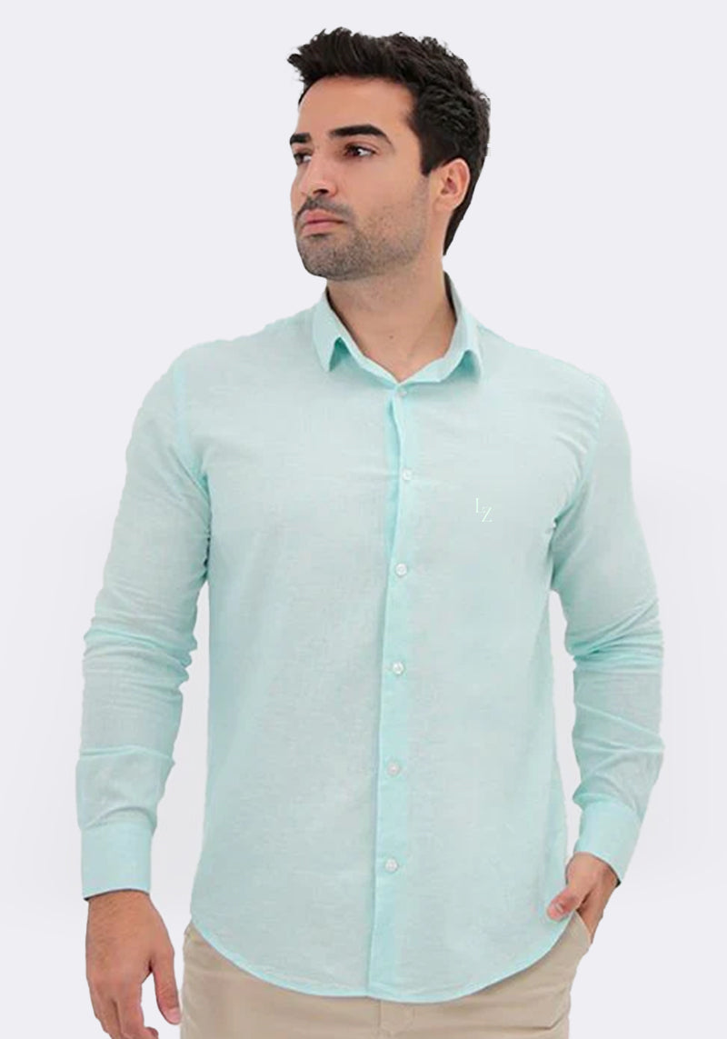 Camisa linho slim fit