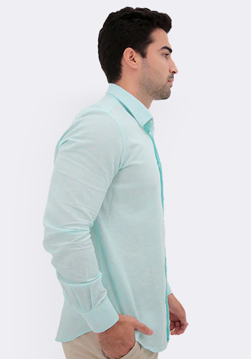 Camisa linho slim fit