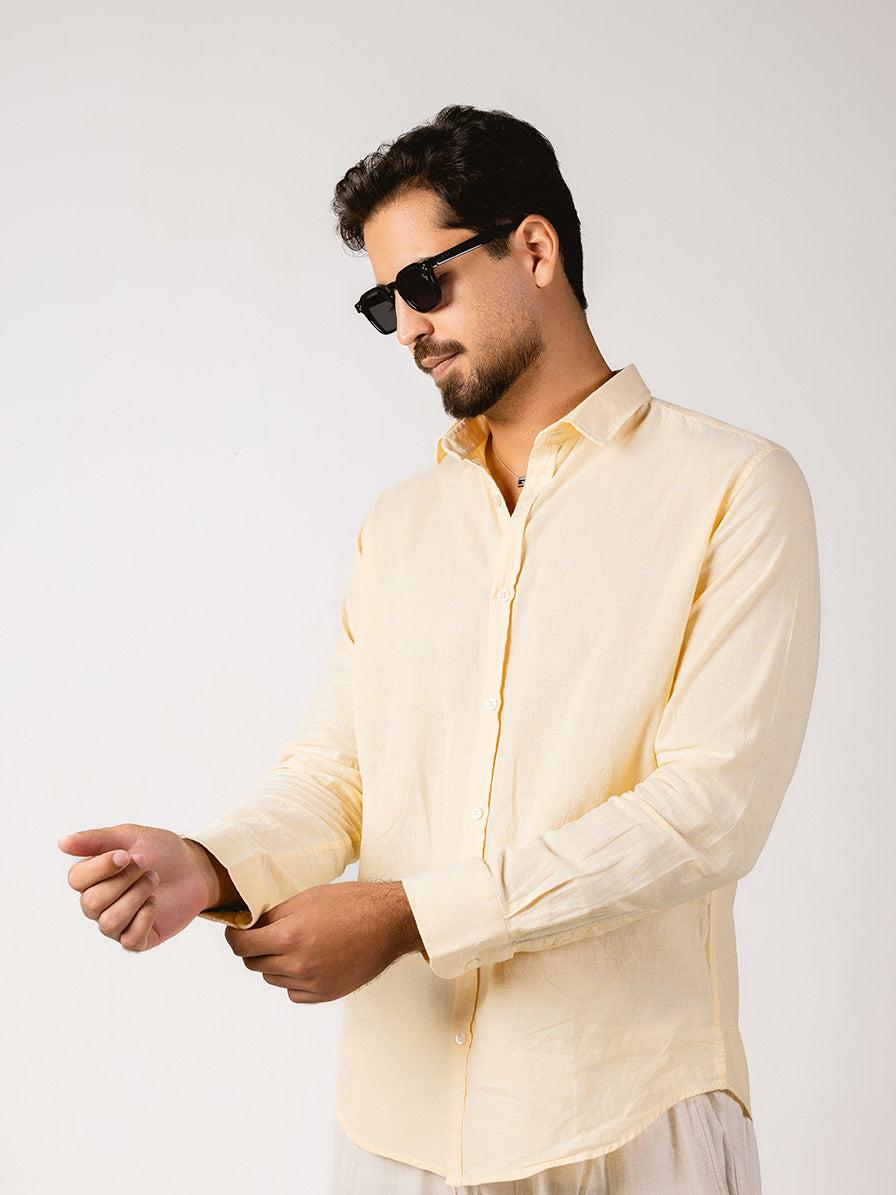 Camisa linho slim fit