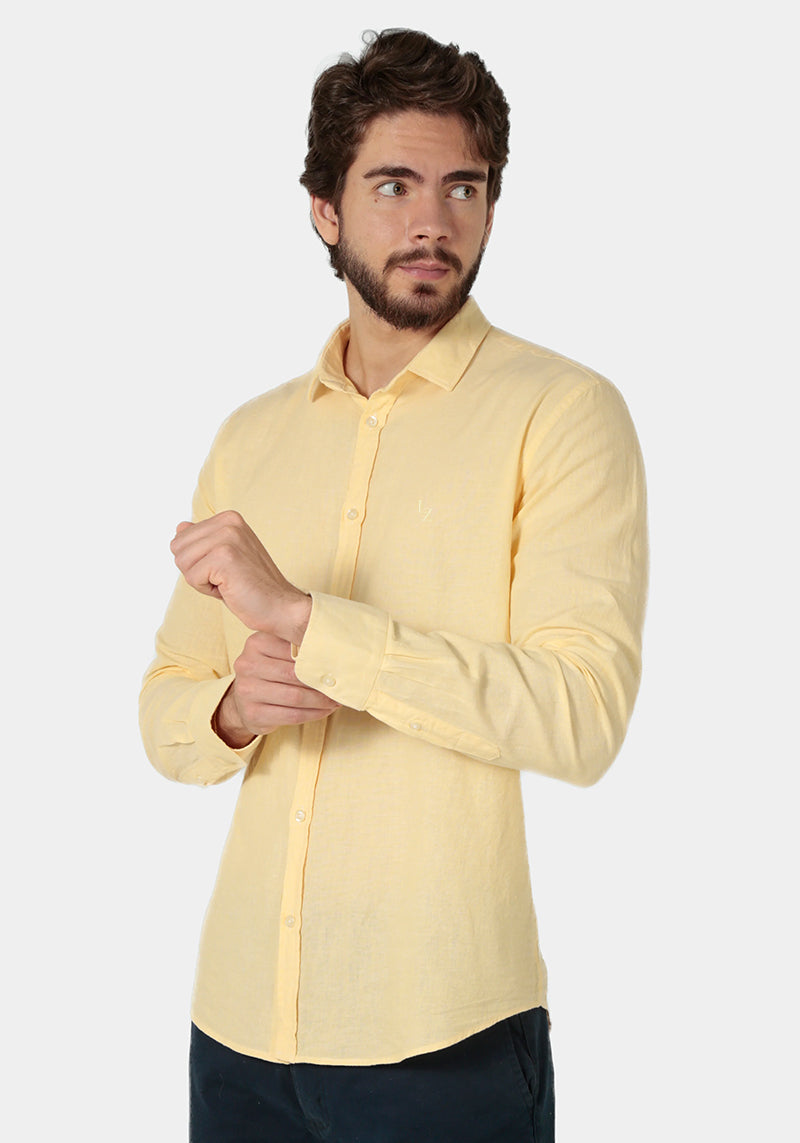 Camisa linho slim fit