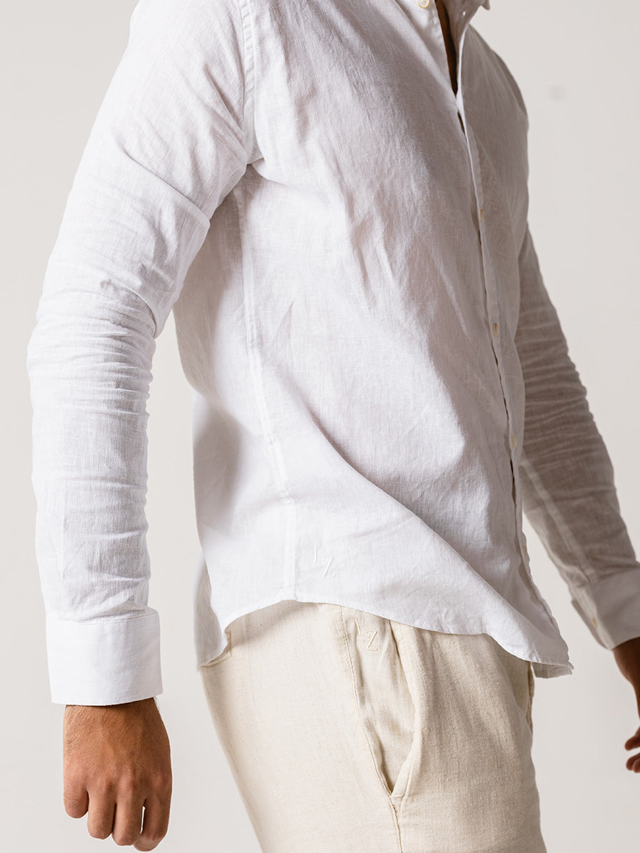 Camisa linho slim fit