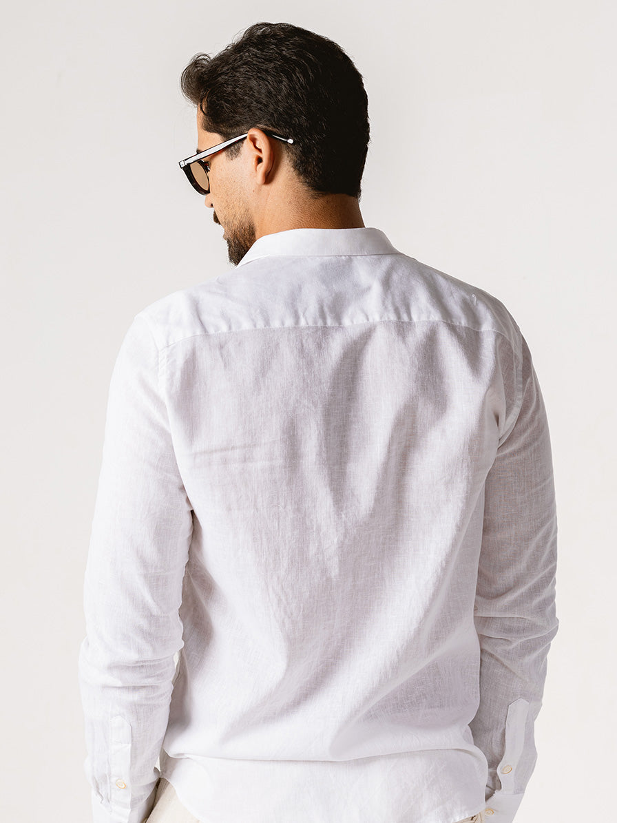 Camisa linho slim fit