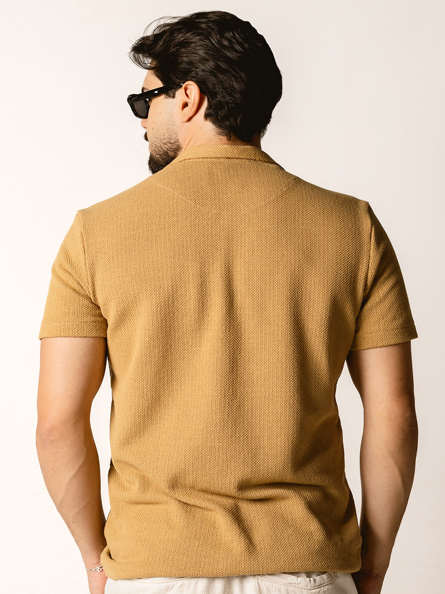Camisa gola esporte textura